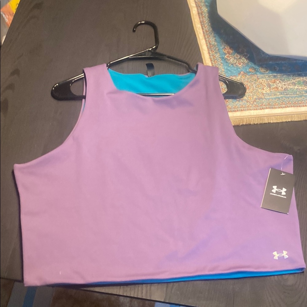 Under Armour Purple Sleeveless Crop Tank Top